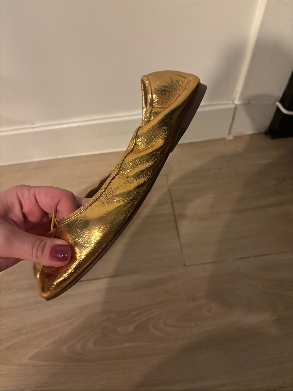 Sam Edelman Metallic Gold Ballet Flats - Picture 7 of 8